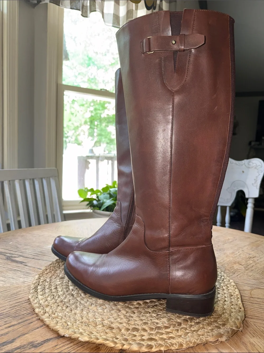 Blondo Volly Waterproof Riding Boots Shoes Womens Size 9M Brown Leather Zip Up